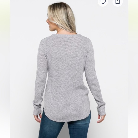 Pink Clover grey Nikole textured sweater size small. - Picture 9 of 11